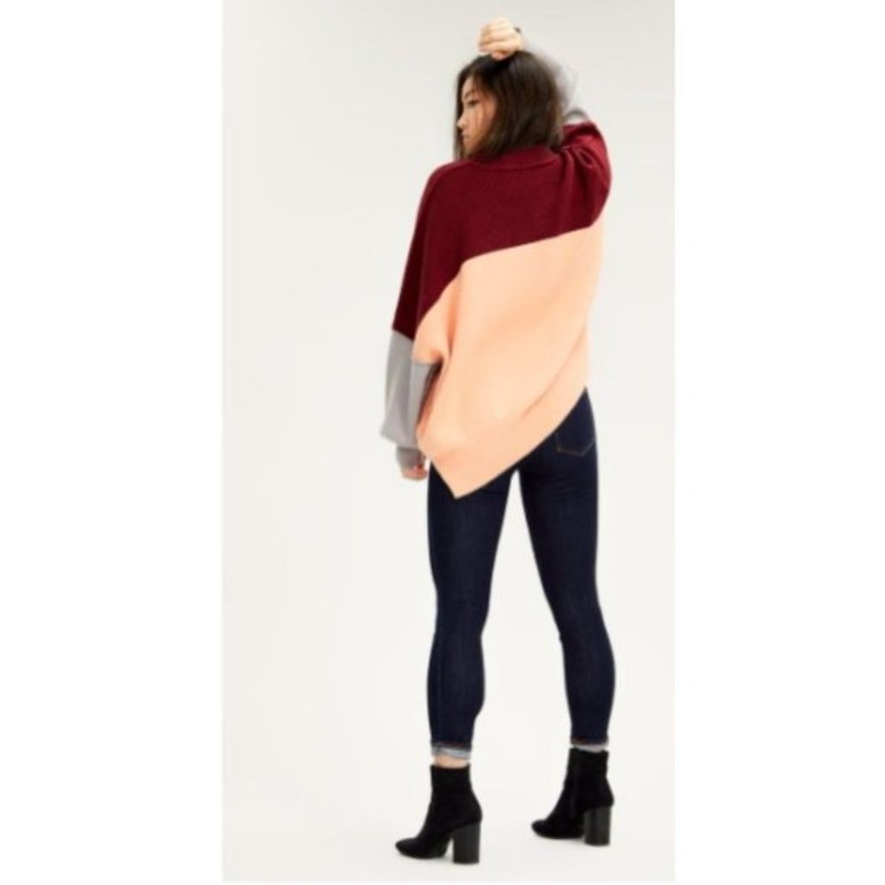 Free People Colorblock Easy Street Oversize Sweater - Picture 7 of 9